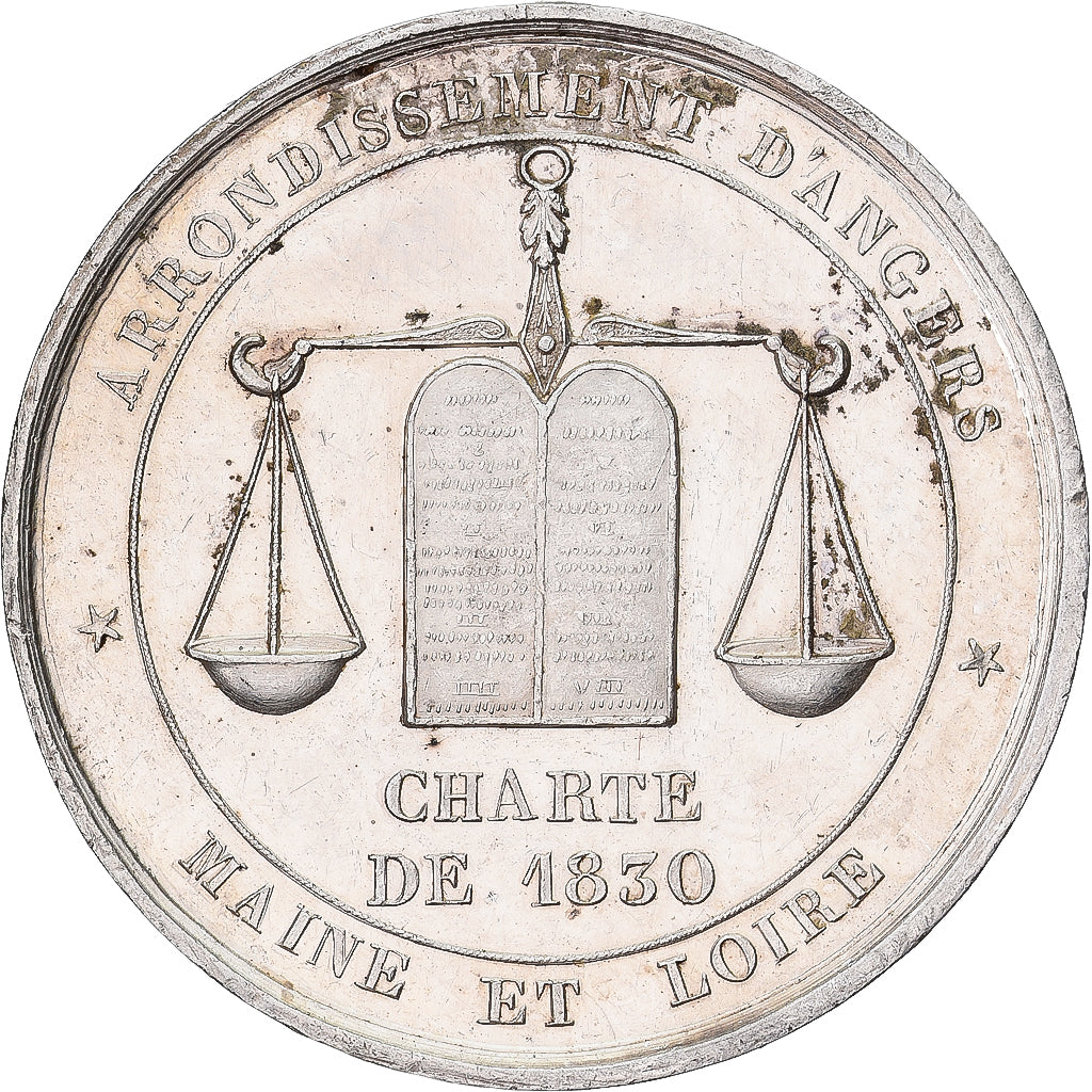 France, Token, Notaires de l'Arrondissement d'Angers, 1830, Caqué, AU(50-53)