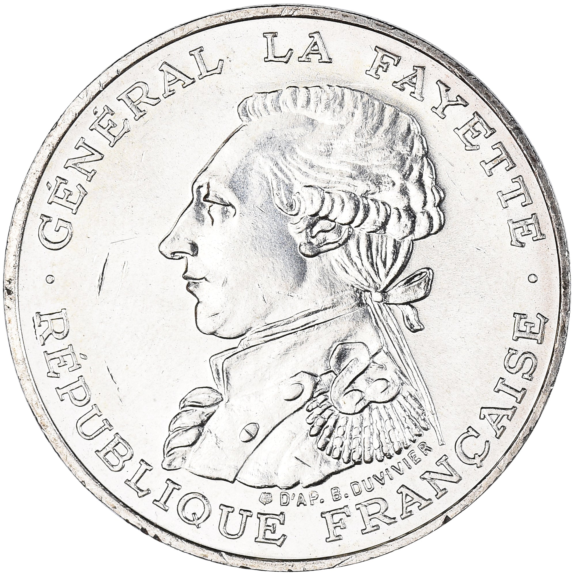 Coin, France, Lafayette, 100 Francs, 1987, Paris, MS(60-62), Silver, KM:962