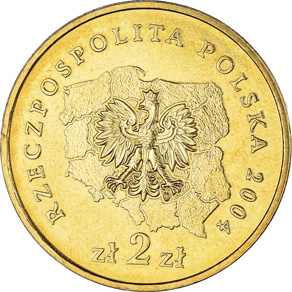 Coin, Poland, 2 Zlote, 2004, Warsaw, AU(55-58), Brass, KM:514
