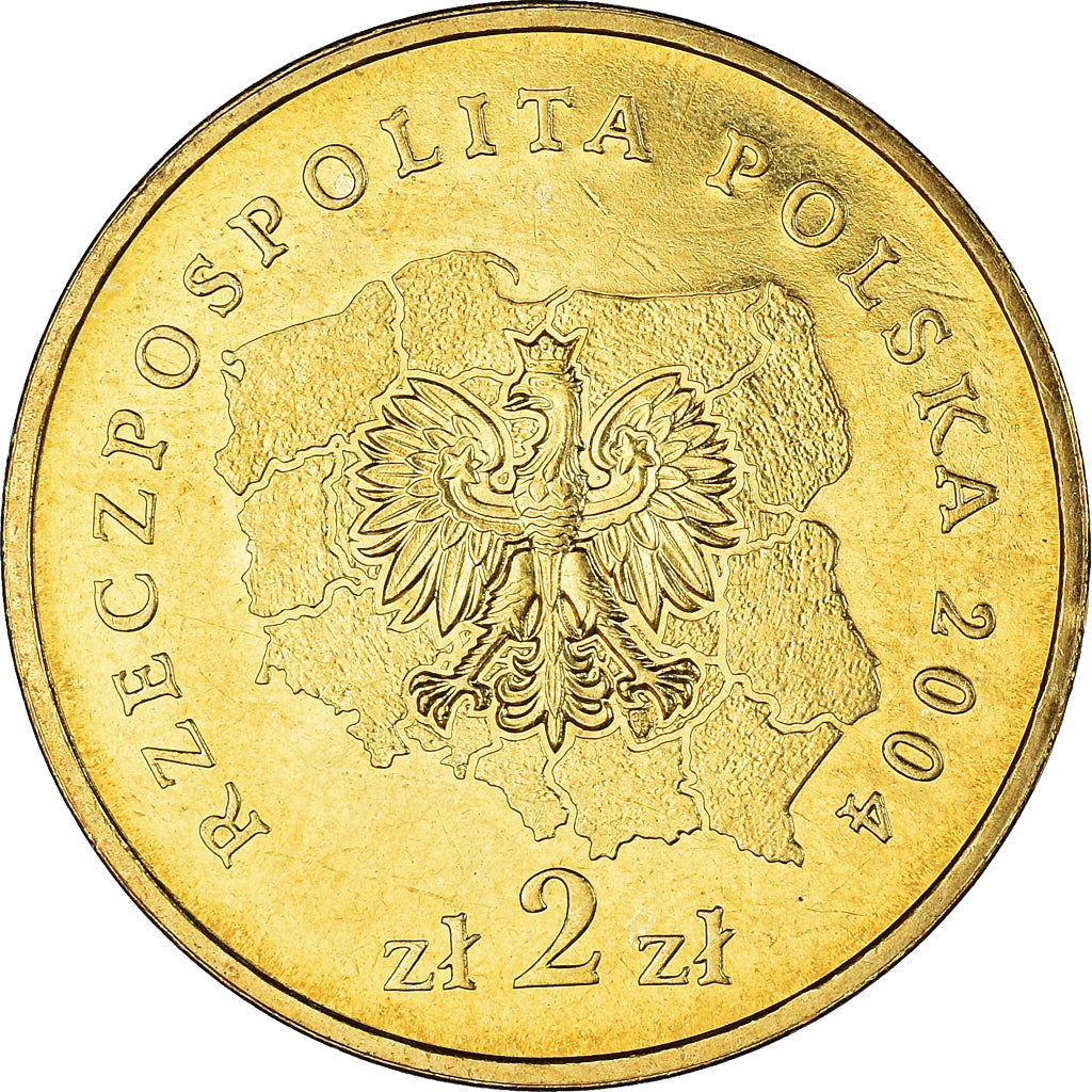 Coin, Poland, 2 Zlote, 2004, Warsaw, MS(63), Brass, KM:607