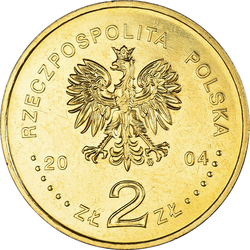 Coin, Poland, 2 Zlote, 2004, Warsaw, MS(60-62), Brass, KM:481