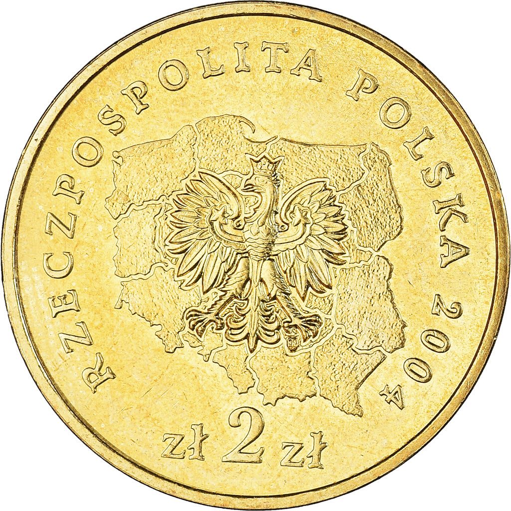 Coin, Poland, 2 Zlote, 2004, Warsaw, MS(60-62), Brass, KM:514