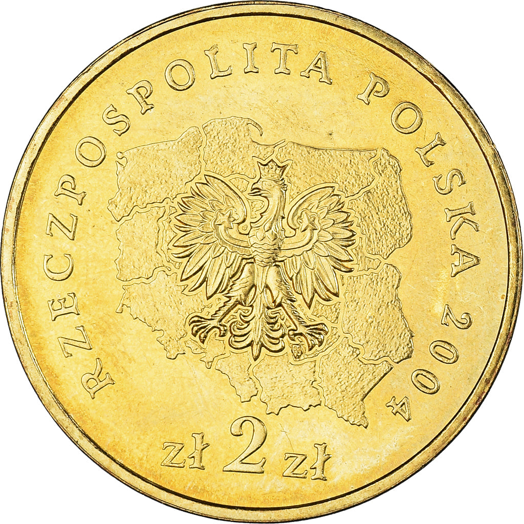 Coin, Poland, 2 Zlote, 2004, Warsaw, MS(60-62), Brass, KM:488
