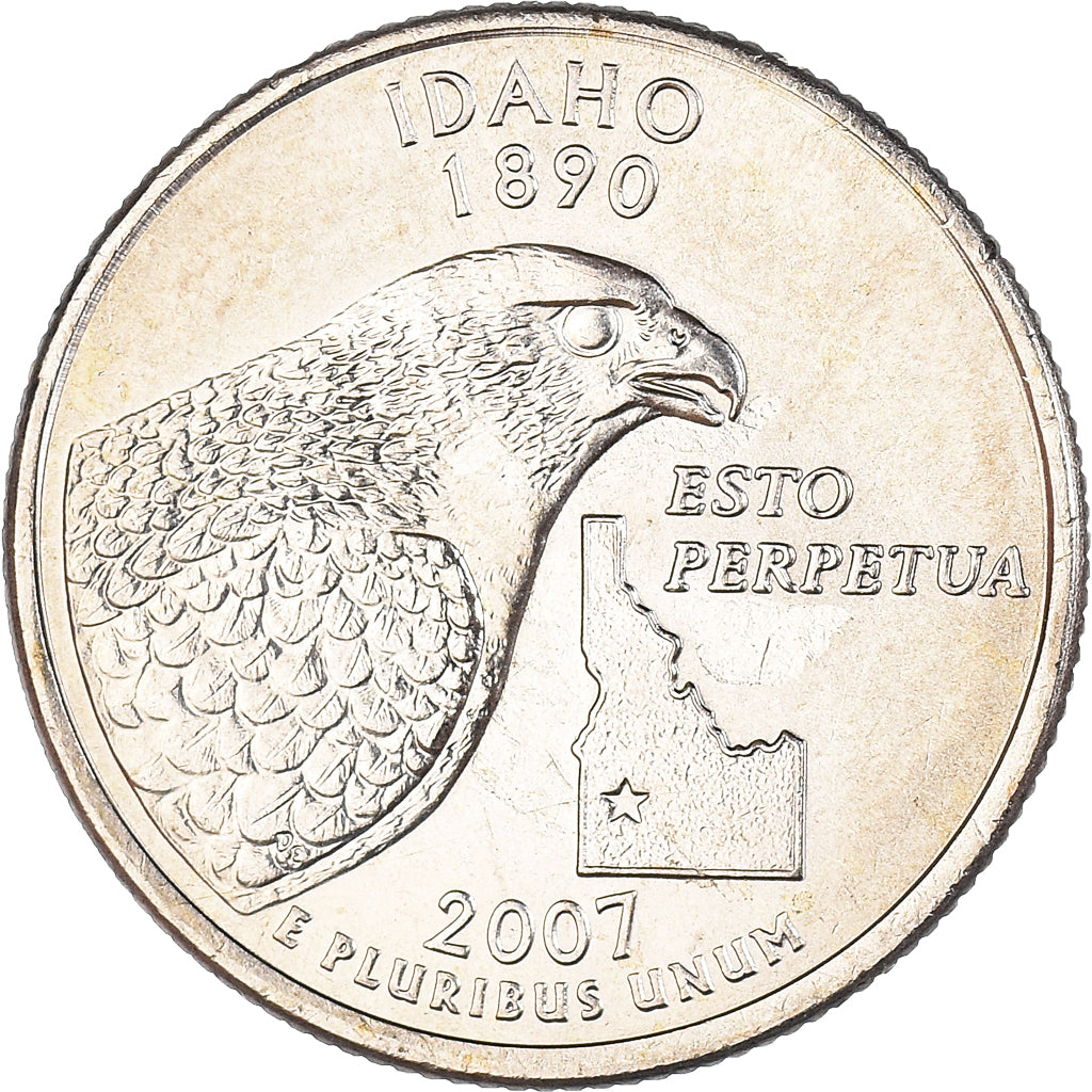 Coin, United States, Quarter, 2007, U.S. Mint, Philadelphia, Idaho 1890, MS(64)