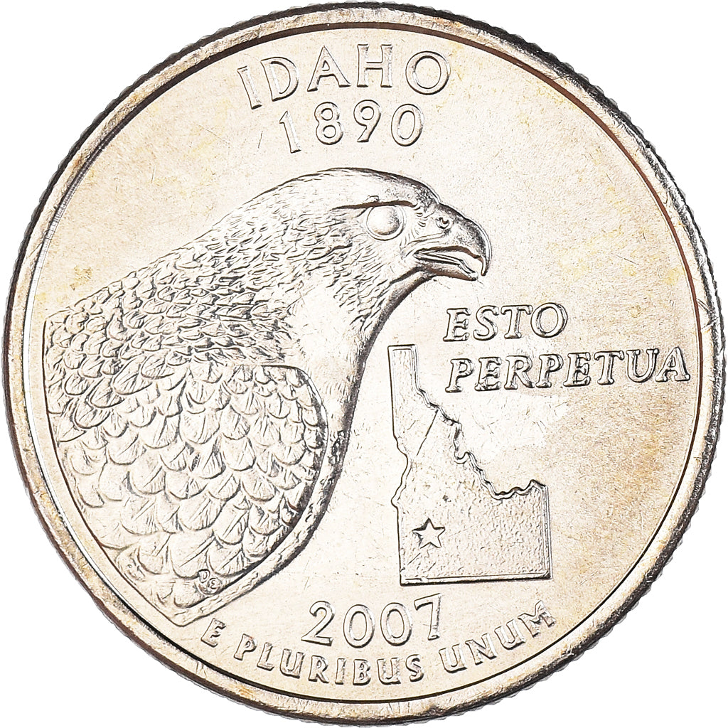 Coin, United States, Quarter, 2007, U.S. Mint, Philadelphia, Idaho 1890, MS(63)