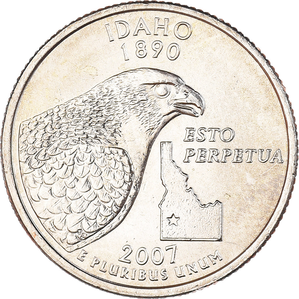 Monnaie, États-Unis, Quarter, 2007, U.S. Mint, Philadelphie, Idaho 1890, SPL