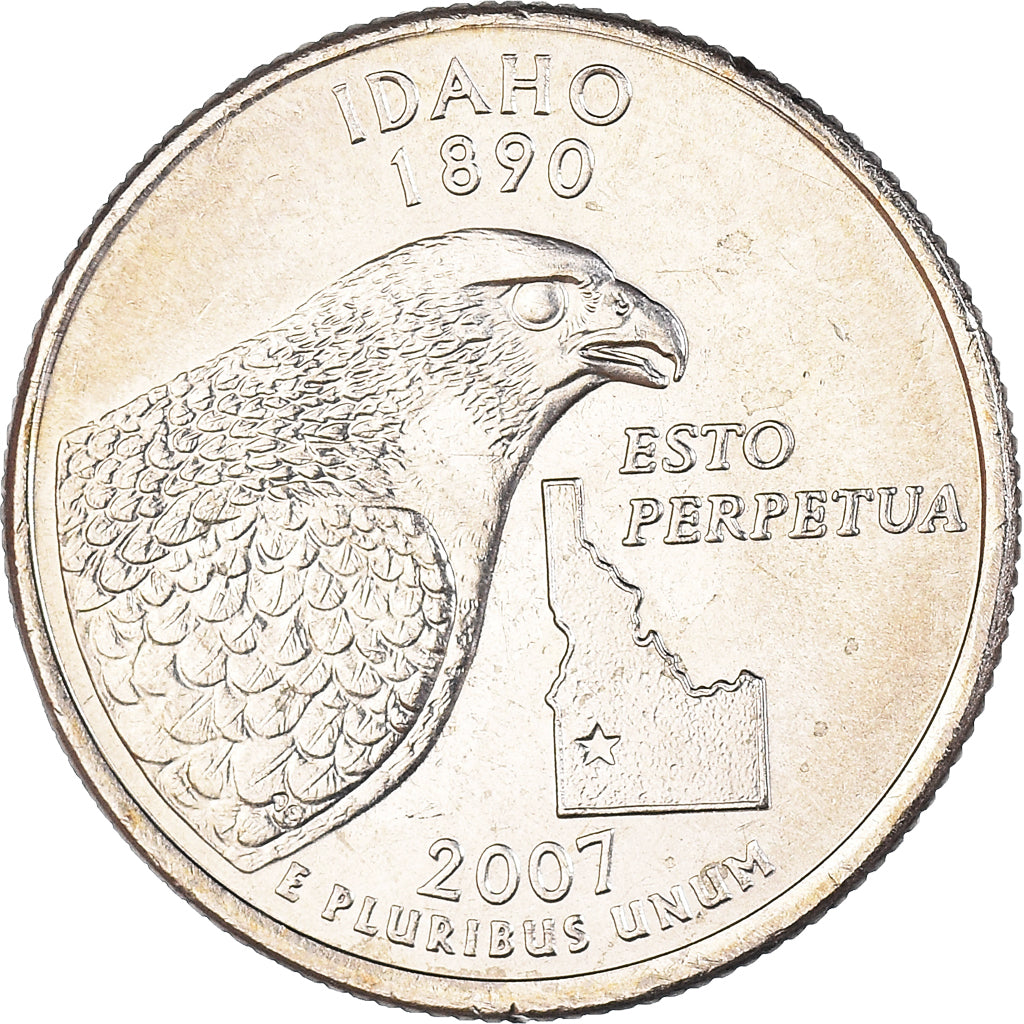 Moneta, Stati Uniti, Quarter, 2007, U.S. Mint, Philadelphia, Idaho 1890, SPL