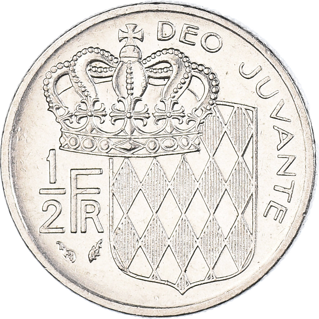 Coin, Monaco, Rainier III, 1/2 Franc, 1978, MS(60-62), Nickel, KM:145