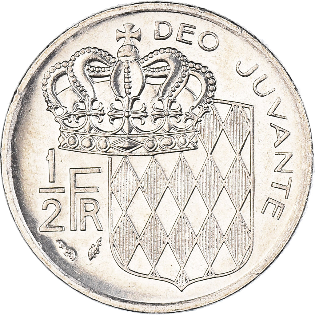 Coin, Monaco, Rainier III, 1/2 Franc, 1978, MS(60-62), Nickel, KM:145