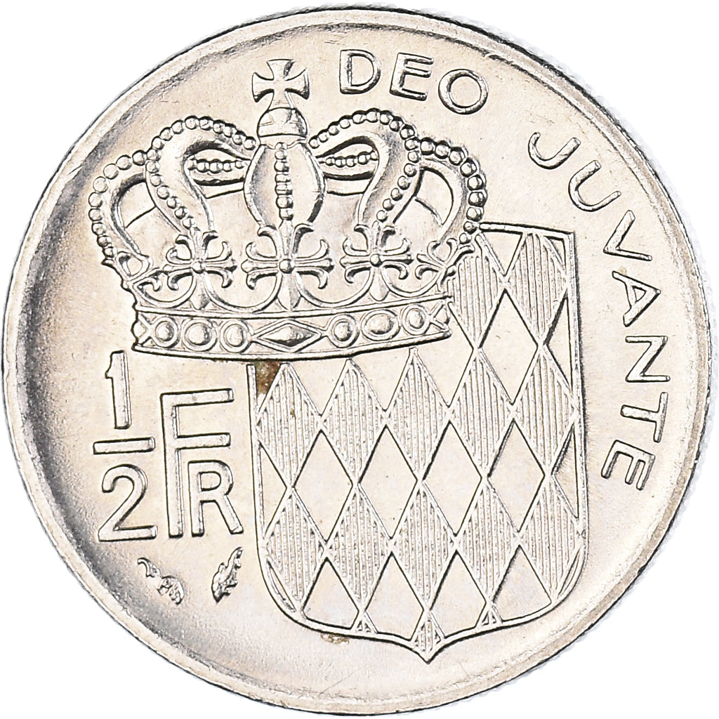 Coin, Monaco, Rainier III, 1/2 Franc, 1978, MS(63), Nickel, KM:145, Gadoury:MC