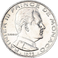 Coin, Monaco, Rainier III, 1/2 Franc, 1975, AU(50-53), Nickel, KM:145