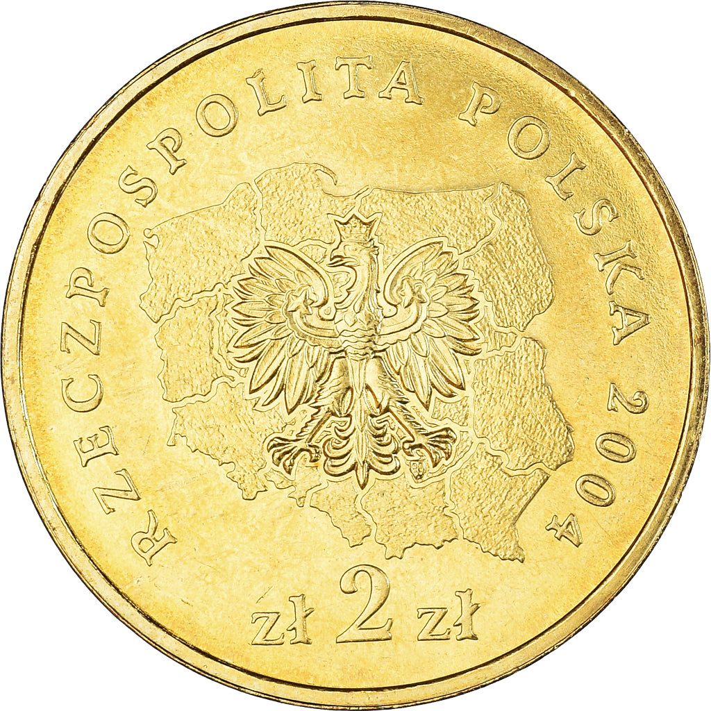 Coin, Poland, 2 Zlote, 2004, Warsaw, AU(50-53), Brass, KM:488