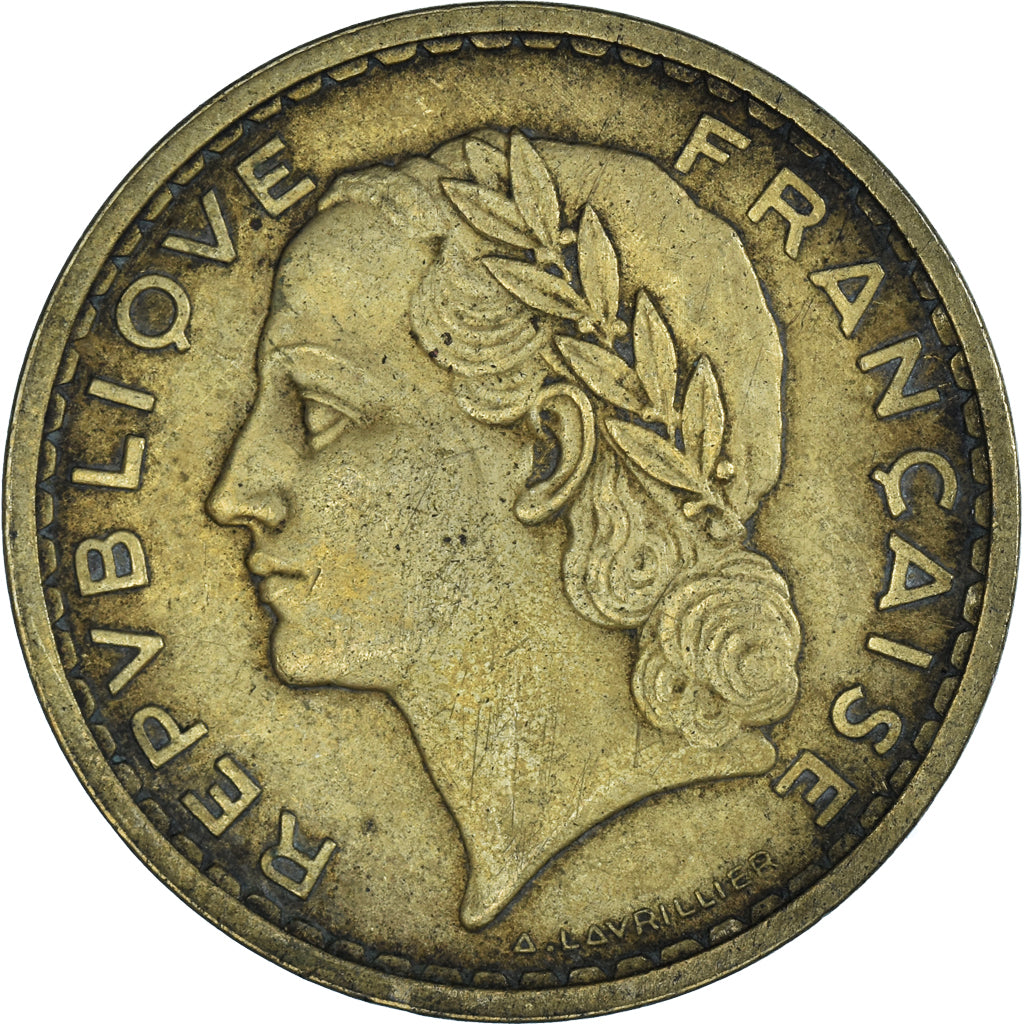 Munten, Frankrijk, Lavrillier, 5 Francs, 1938, FR, Aluminum-Bronze, KM:888a.1