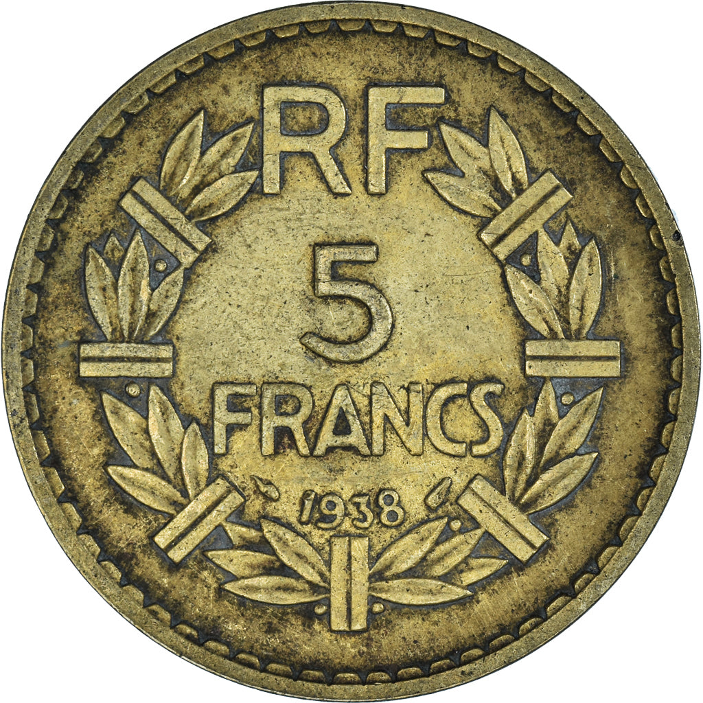 Munten, Frankrijk, Lavrillier, 5 Francs, 1938, FR, Aluminum-Bronze, KM:888a.1