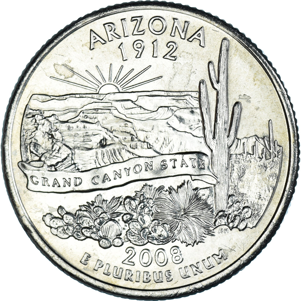 Coin, United States, Quarter, 2008, U.S. Mint, Philadelphia, Arizona 1912