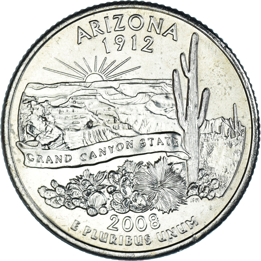 Coin, United States, Quarter, 2008, U.S. Mint, Philadelphia, Arizona 1912
