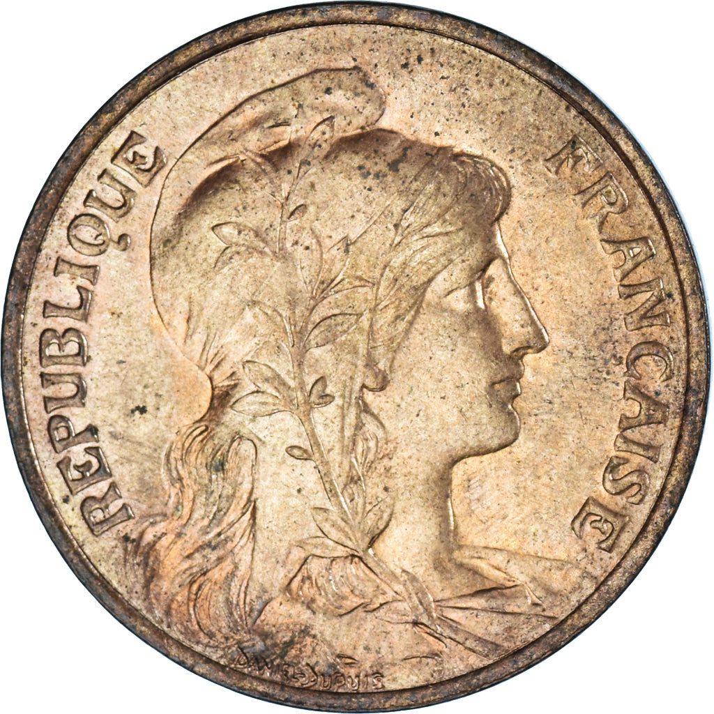 Moeda, França, Dupuis, 5 Centimes, 1916, Paris, AU(50-53), Bronze, KM:842, Le