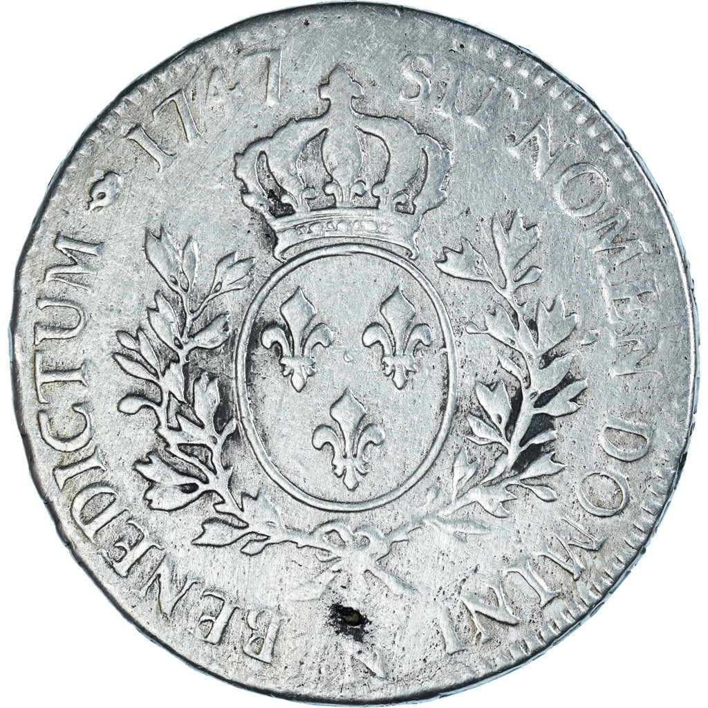 Moneta, Francja, Louis XV, Écu au bandeau, Ecu, 1747, Montpellier, VF(30-35)