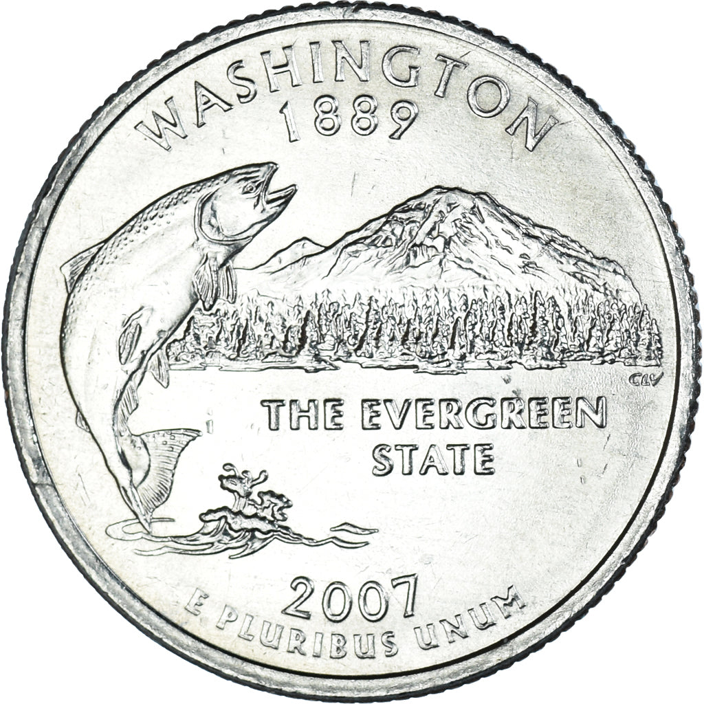 Coin, United States, Quarter, 2007, U.S. Mint, Denver, Washington 1889, MS(63)