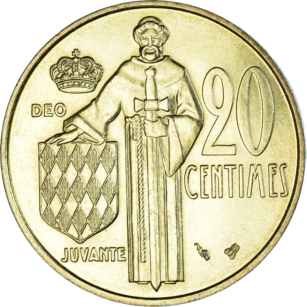 Coin, Monaco, Rainier III, 20 Centimes, 1995, MS(65-70), Aluminum-Bronze