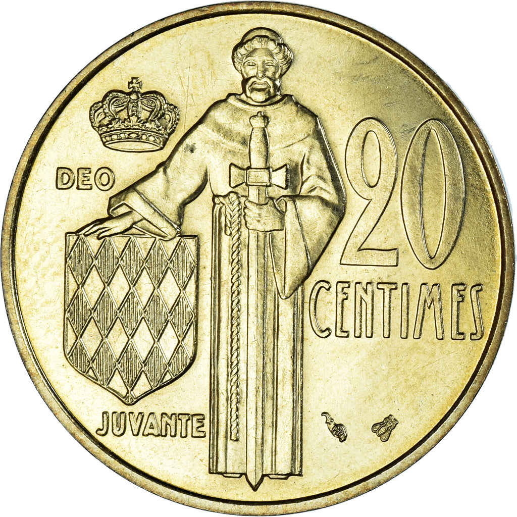 Coin, Monaco, Rainier III, 20 Centimes, 1995, MS(65-70), Aluminum-Bronze