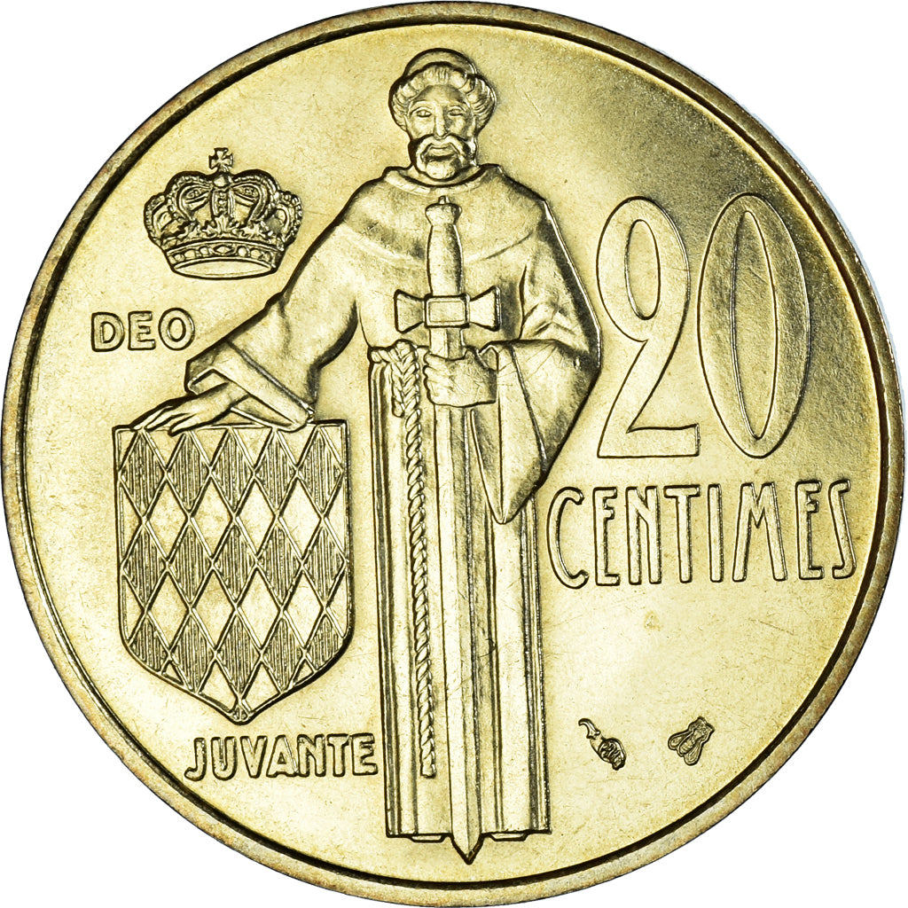 Coin, Monaco, Rainier III, 20 Centimes, 1995, MS(65-70), Aluminum-Bronze