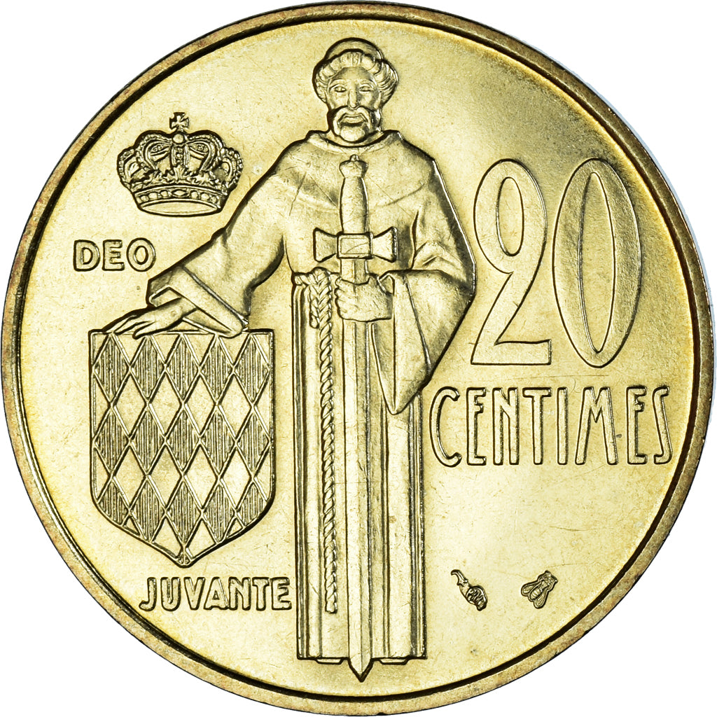Coin, Monaco, Rainier III, 20 Centimes, 1995, MS(65-70), Aluminum-Bronze