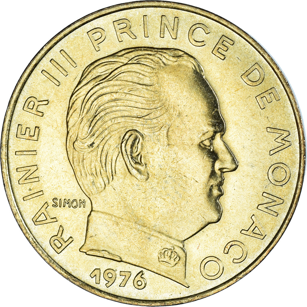 Coin, Monaco, Rainier III, 20 Centimes, 1976, AU(50-53), Aluminum-Bronze