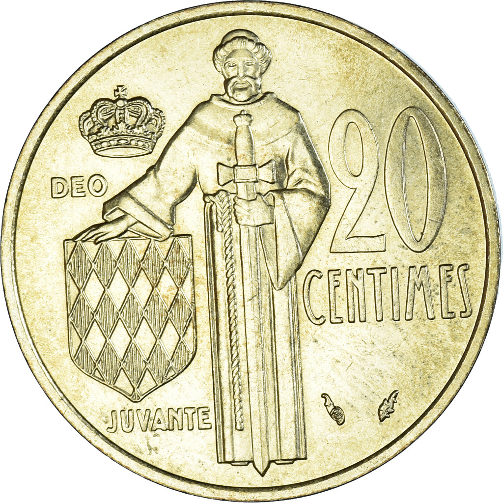 Coin, Monaco, Rainier III, 20 Centimes, 1979, AU(50-53), Aluminum-Bronze