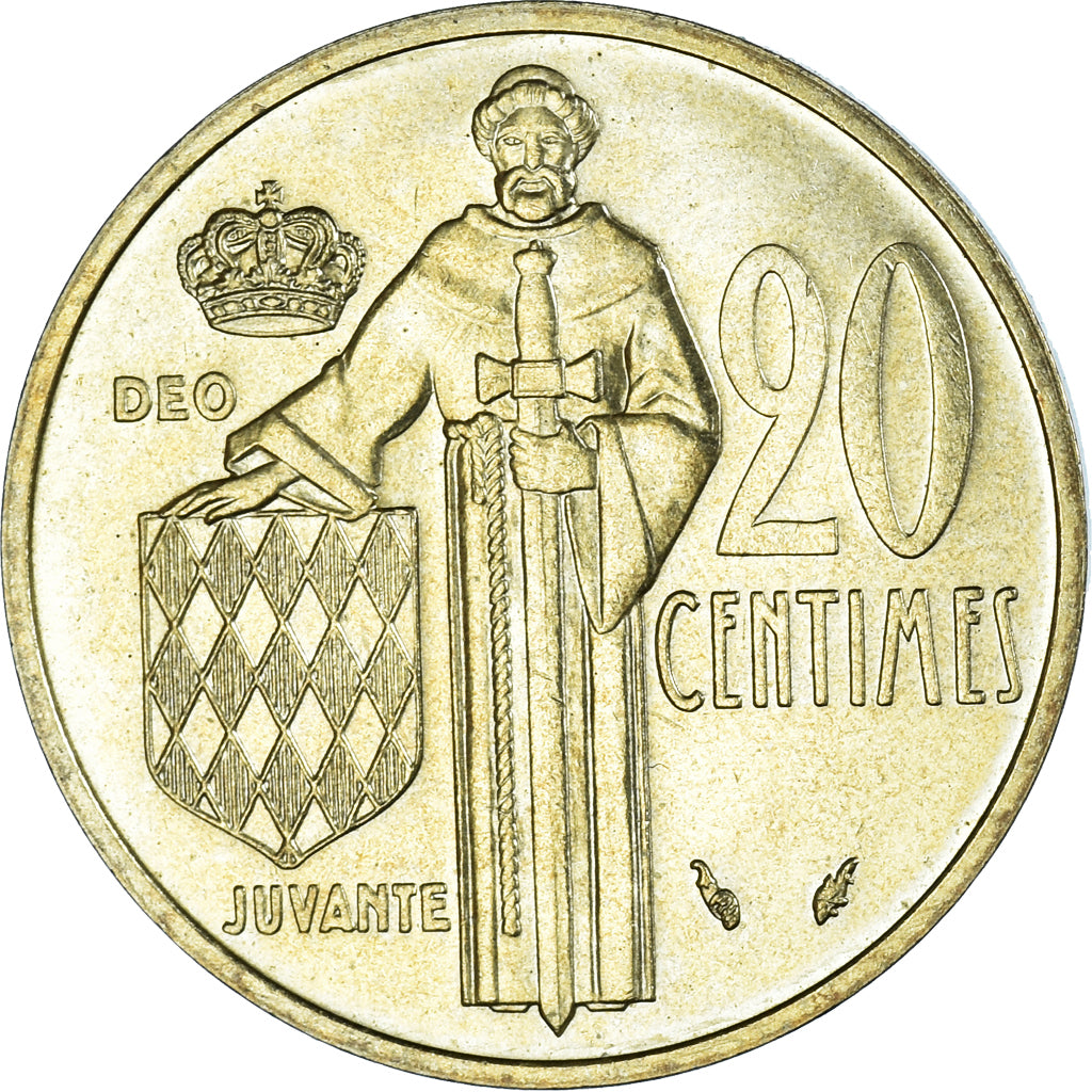 Coin, Monaco, Rainier III, 20 Centimes, 1982, VF(30-35), Aluminum-Bronze