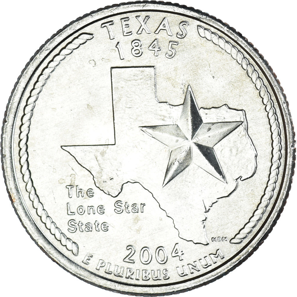 Coin, United States, Quarter, 2004, U.S. Mint, Philadelphia, Texas 1845, MS(63)