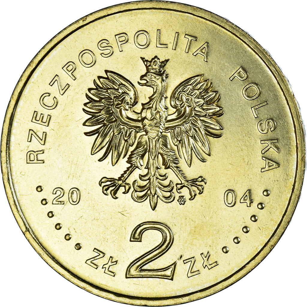 Coin, Poland, 2 Zlote, 2004, Warsaw, MS(63), Brass, KM:481
