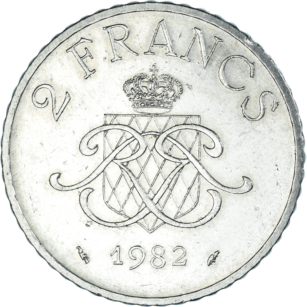 Coin, Monaco, Rainier III, 2 Francs, 1982, AU(55-58), Nickel, KM:157