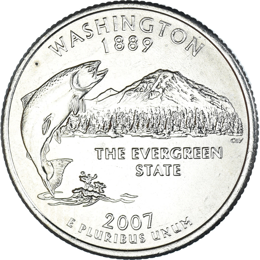 Moneta, USA, Quarter Dollar, Quarter, 2007, U.S. Mint, Philadelphia, Washington