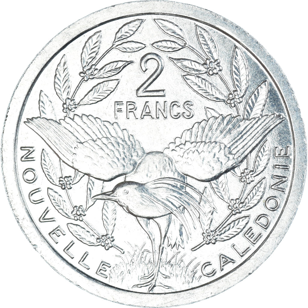 Coin, New Caledonia, 2 Francs, 1987, Paris, MS(64), Aluminum, KM:14