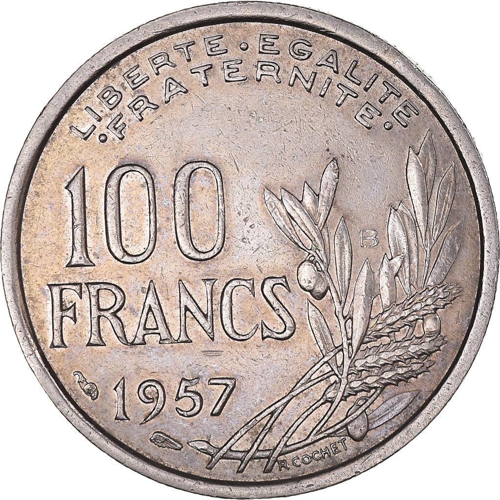Munten, Frankrijk, Cochet, 100 Francs, 1957, Beaumont le Roger, ZF