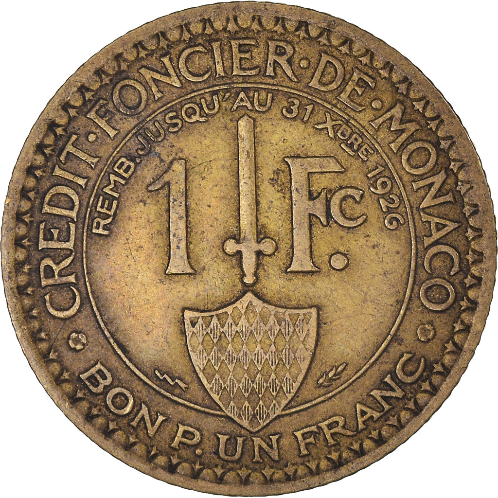 Monnaie, Monaco, Louis II, Franc, 1924, Poissy, TTB, Bronze-Aluminium