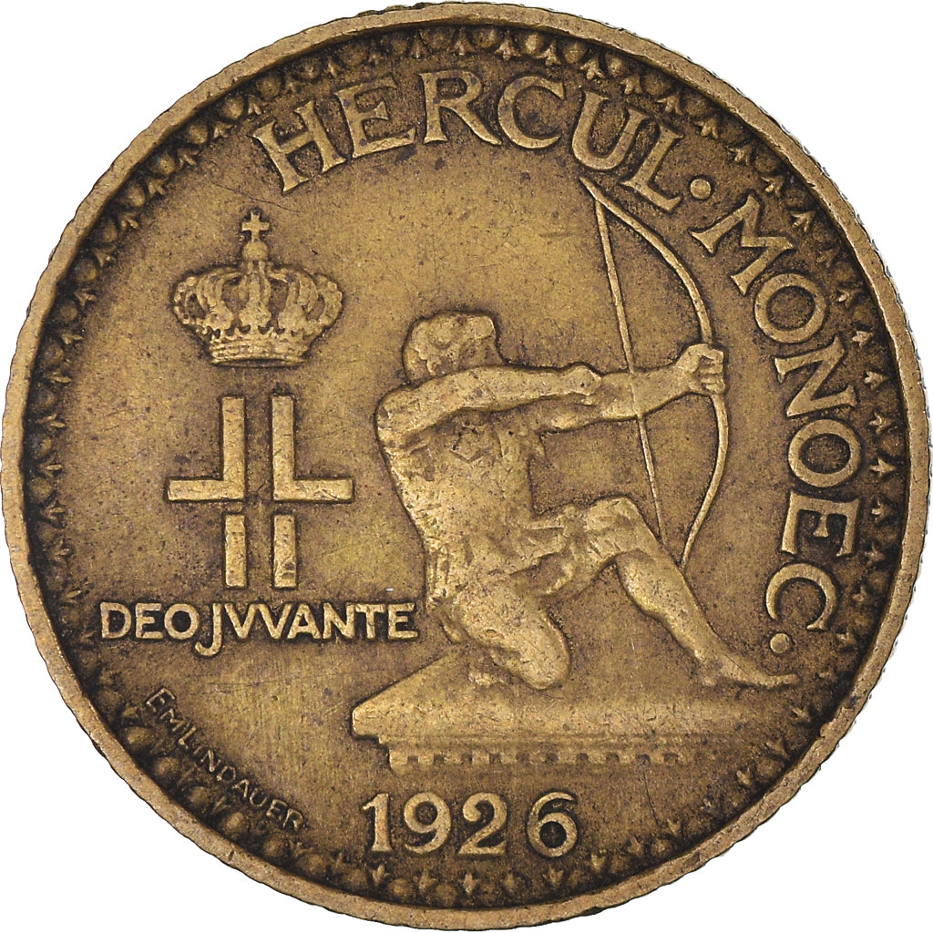 Coin, Monaco, Louis II, Franc, 1924, Poissy, EF(40-45), Aluminum-Bronze, KM:111