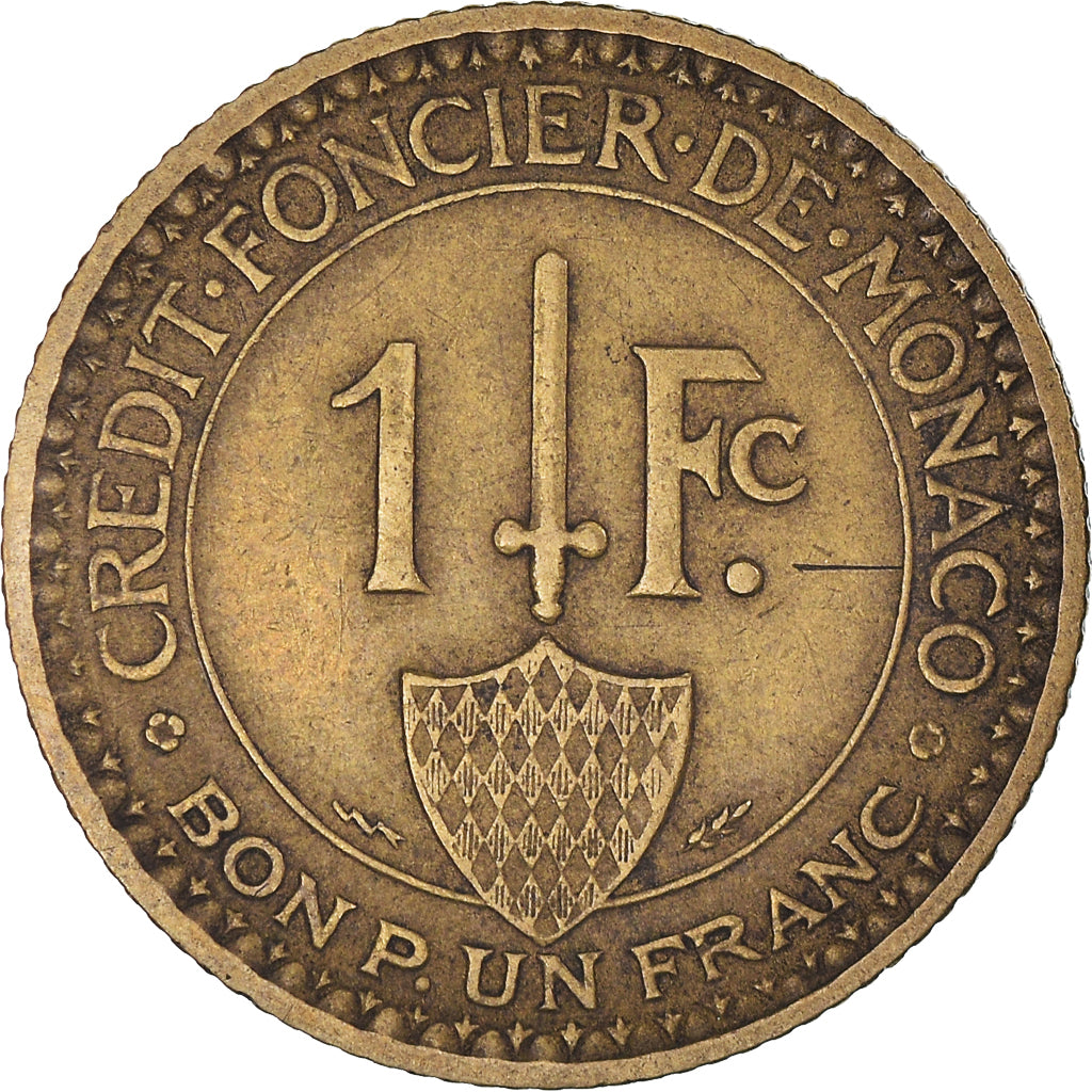 Coin, Monaco, Louis II, Franc, 1924, Poissy, EF(40-45), Aluminum-Bronze, KM:111