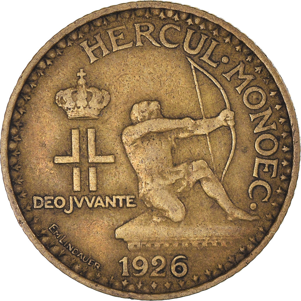 Coin, Monaco, Louis II, Franc, 1924, Poissy, EF(40-45), Aluminum-Bronze, KM:111