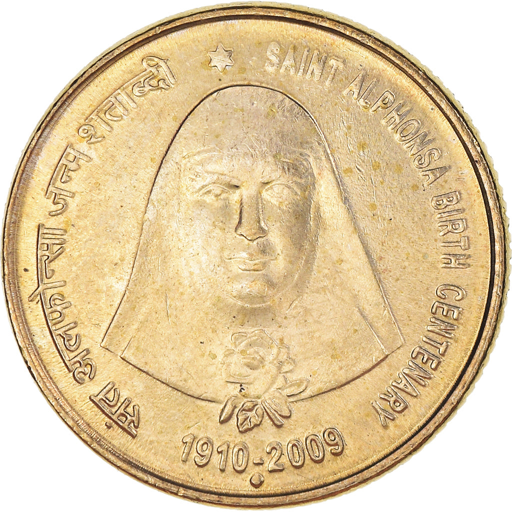 Coin, INDIA-REPUBLIC, 5 Rupees, 2009, MS(63), Nickel-brass, KM:413