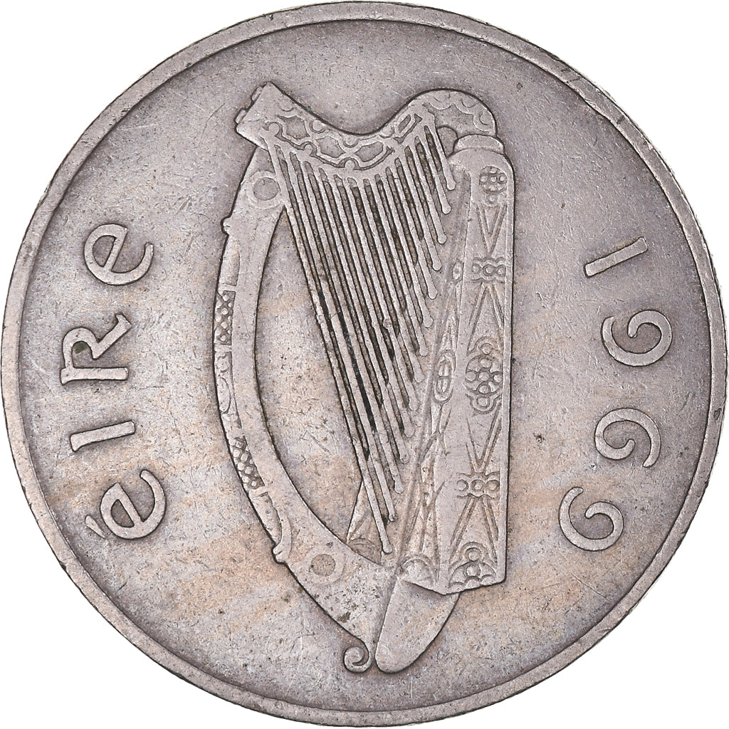 Coin, IRELAND REPUBLIC, 10 Pence, 1969, AU(50-53), Copper-nickel, KM:23