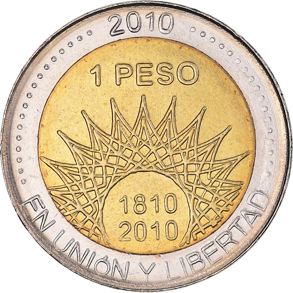Munten, Argentinië, Peso, 2010, ZF+, Bi-Metallic