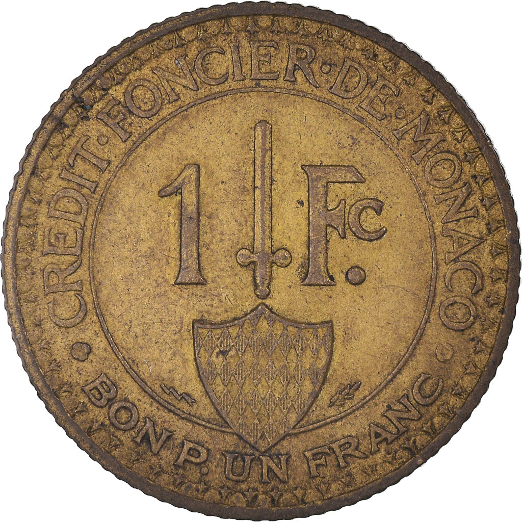 Coin, Monaco, Louis II, Franc, 1926, EF(40-45), Aluminum-Bronze, KM:114