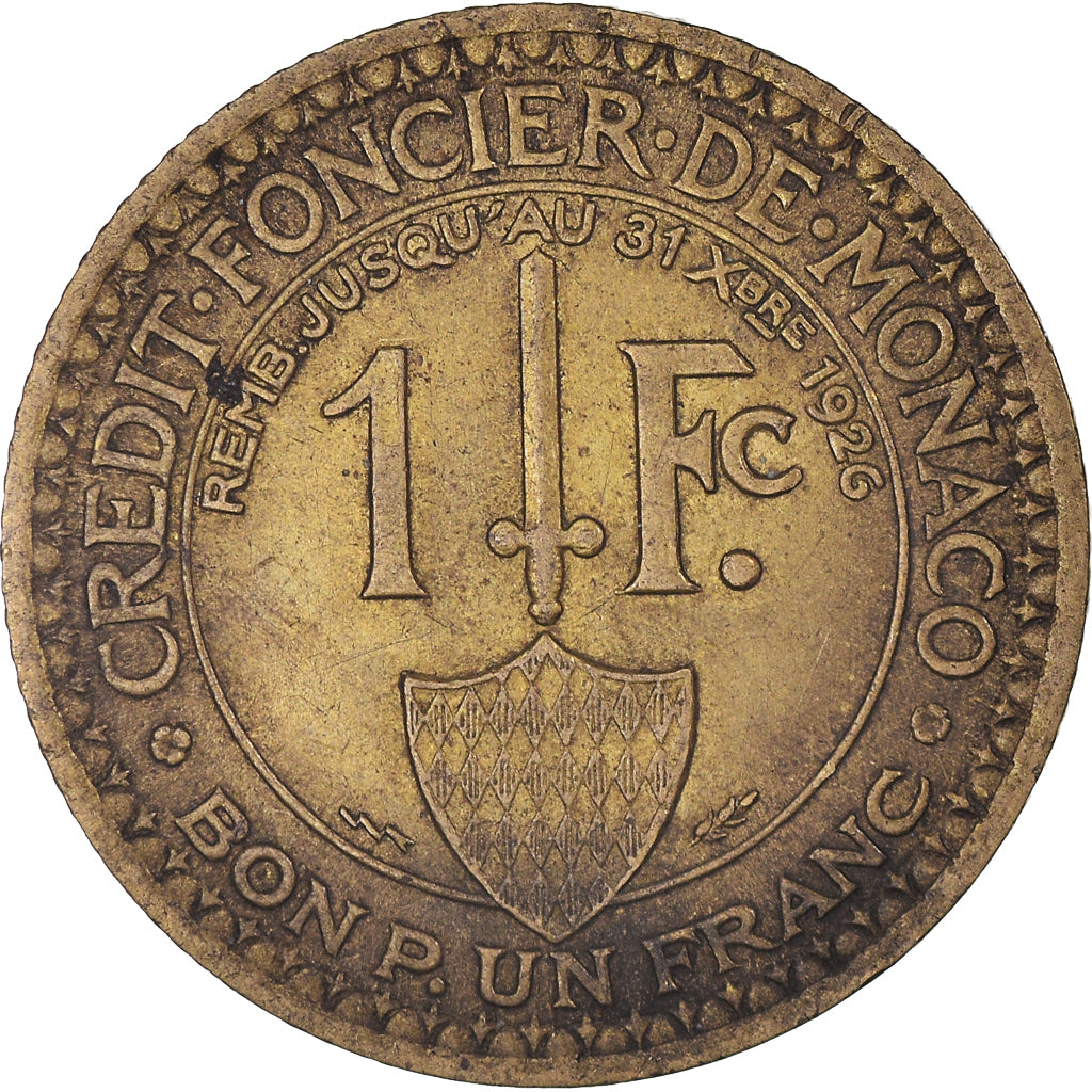 Monnaie, Monaco, Louis II, Franc, 1924, Poissy, TTB, Bronze-Aluminium