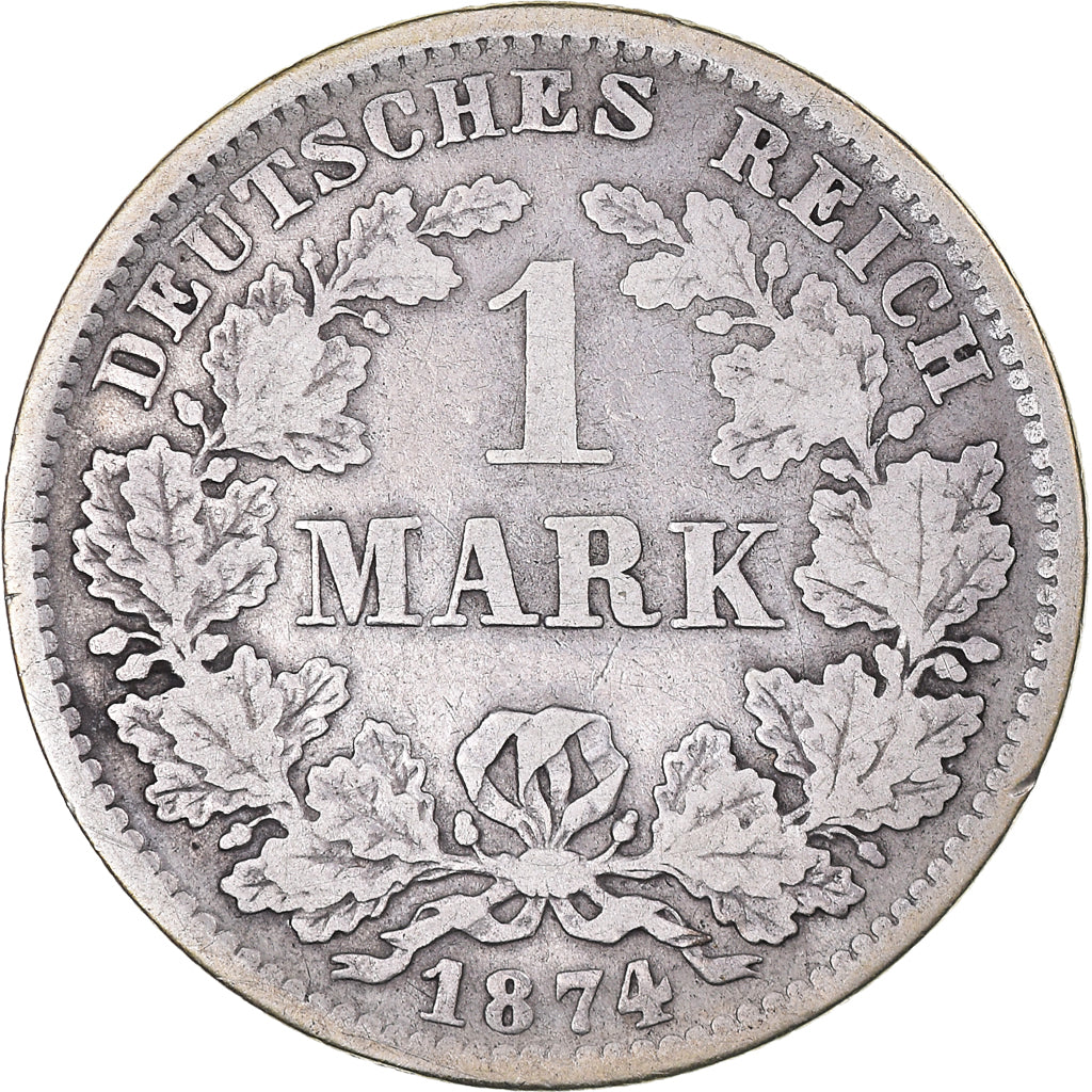 Coin, GERMANY - EMPIRE, Wilhelm I, Mark, 1874, Muldenhütten, VF(30-35), Silver
