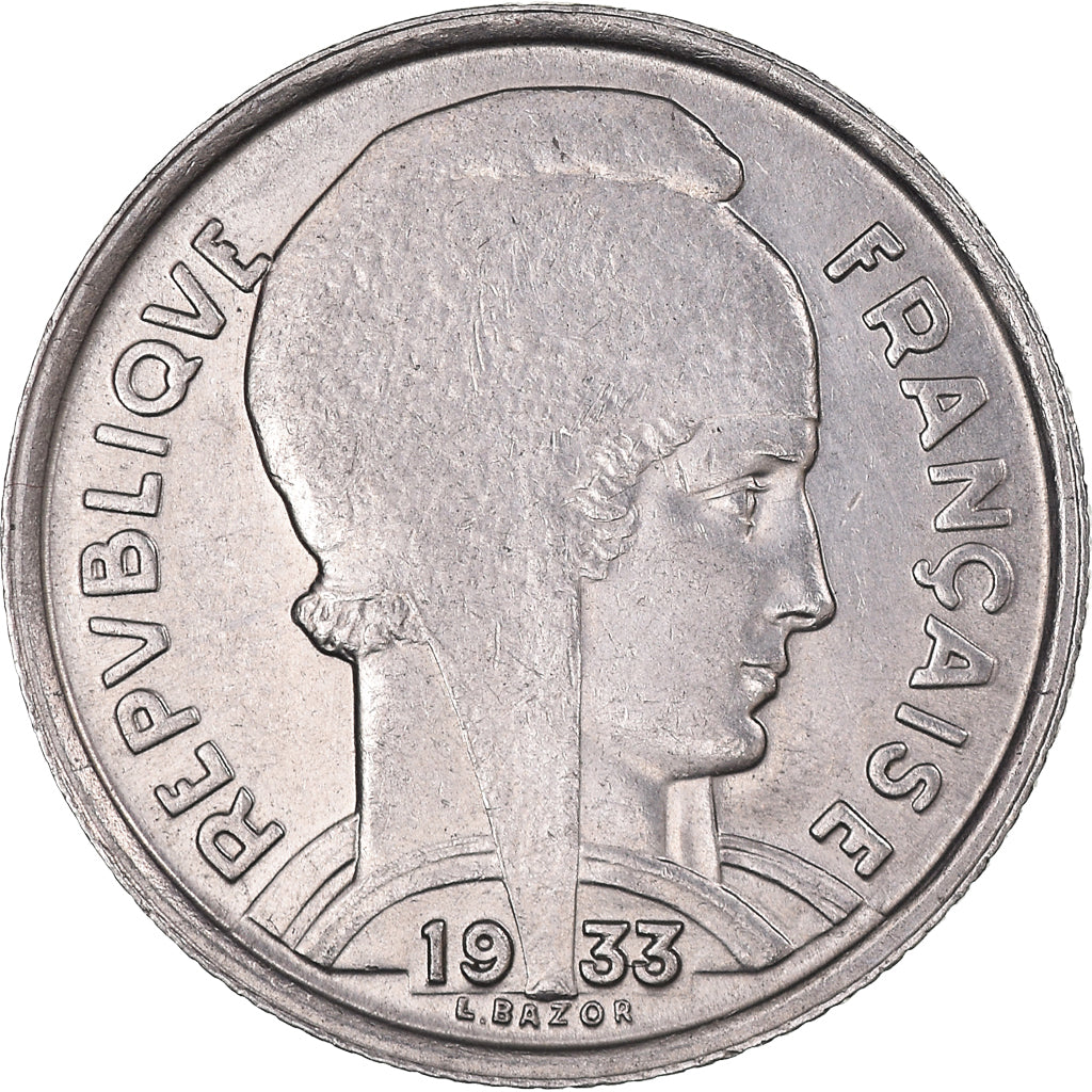 Coin, France, Bazor, 5 Francs, 1933, Paris, AU(50-53), Nickel, KM:887