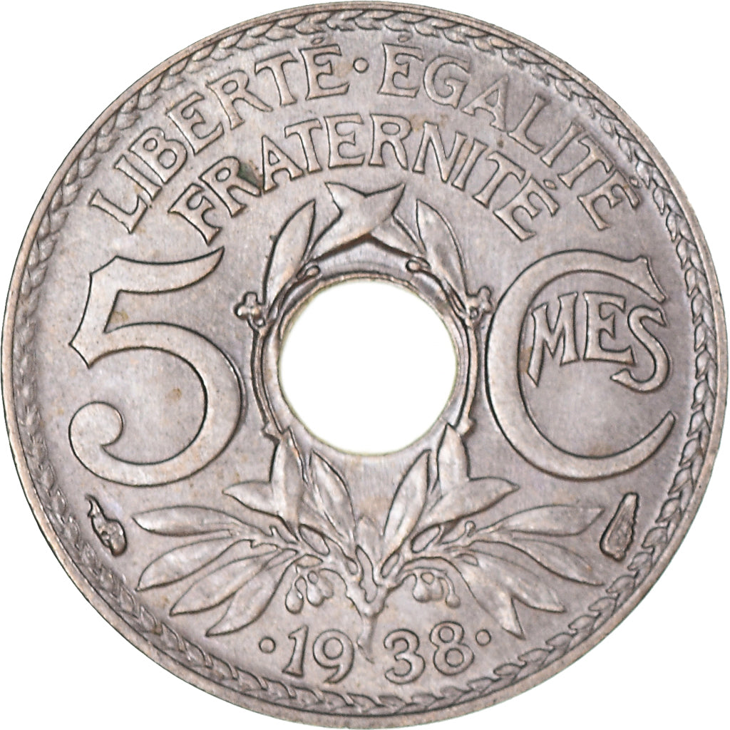 Coin, France, Lindauer, 5 Centimes, 1938, Paris, AU(50-53), Copper-nickel