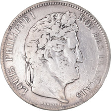 Coin, France, Louis-Philippe, 5 Francs, 1832, Lyon, VF(30-35), Silver, KM:749.4