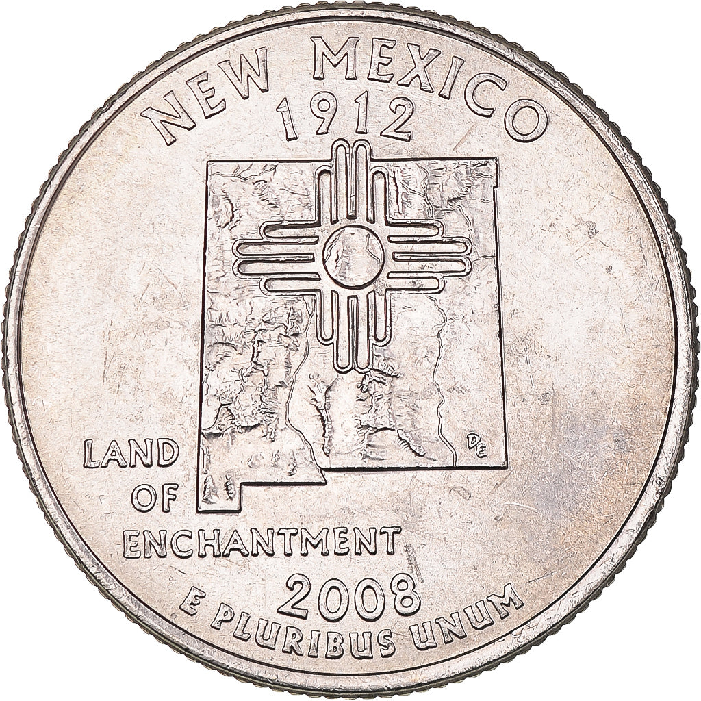 Monnaie, États-Unis, Quarter Dollar, Quarter, 2008, U.S. Mint, Dahlonega, New